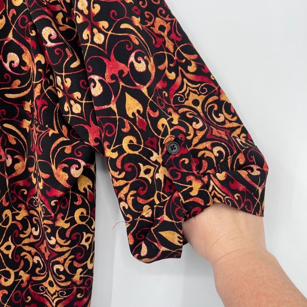 Catherines Geometric Print Button Front Blouse Wo… - image 2